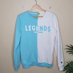 Norris Nuts | Legends Blue White Colorblock Logo Graphic Sweatshirt Size…